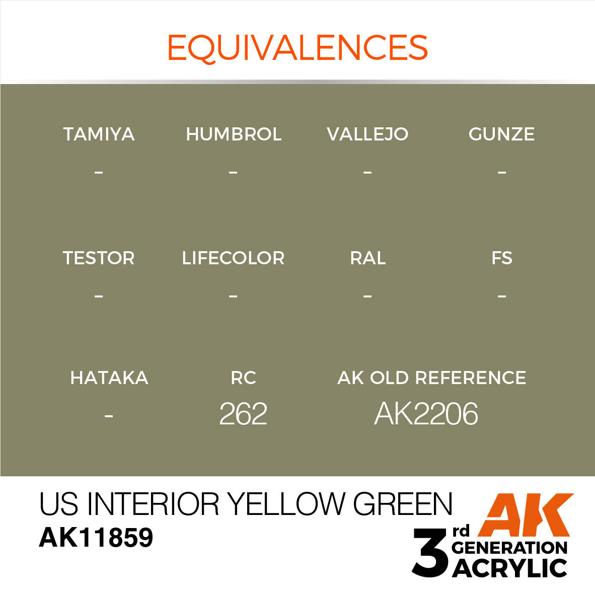 AK Interactive Air Series: US Interior Yellow Green Acrylic Paint 17ml 3rd Generation AK Interactive