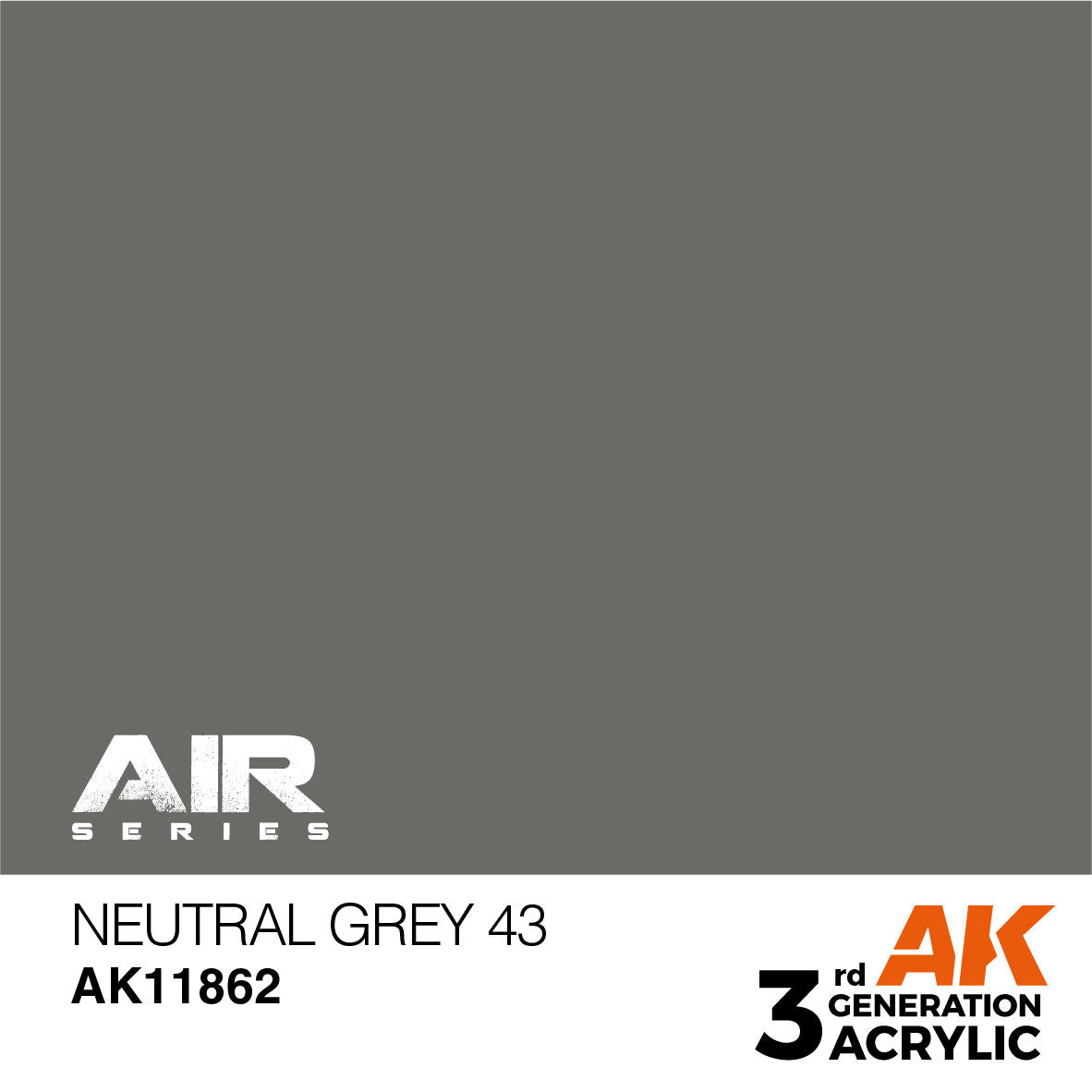 AK Interactive Air Series: Neutral Grey 43 Acrylic Paint 17ml 3rd Generation AK Interactive