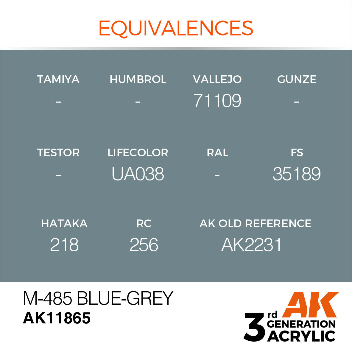 AK Interactive Air Series: M-485 Blue-Grey Acrylic Paint 17ml 3rd Generation AK Interactive