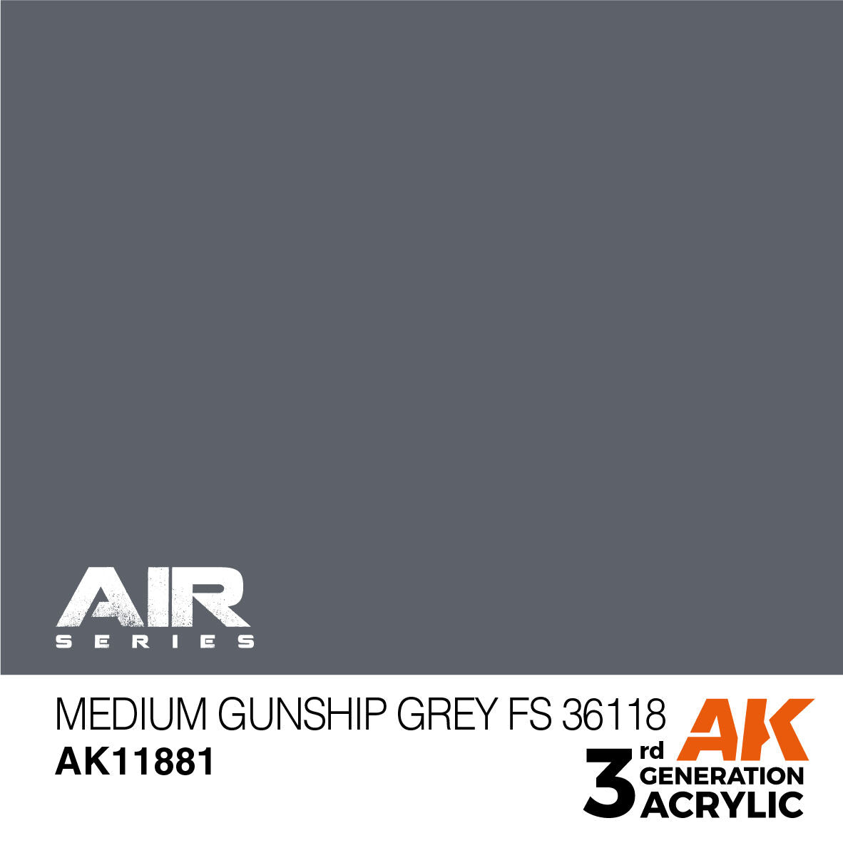 AK Interactive Air Series: Medium Gunship Grey FS 36118 Acrylic Paint 17ml 3rd Generation AK Interactive