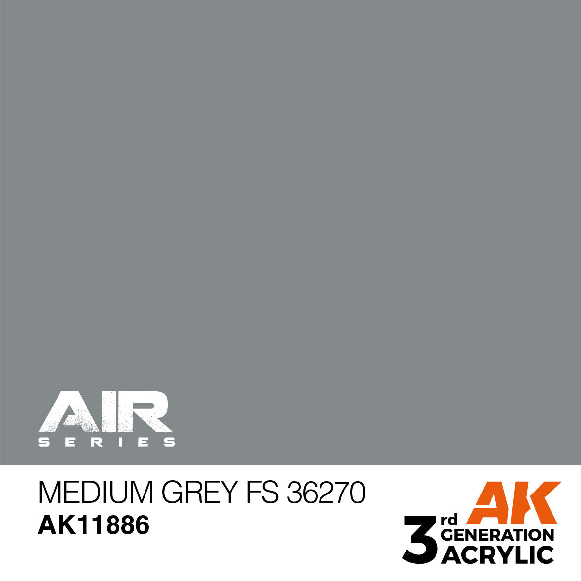 AK Interactive Air Series: Medium Grey FS 36270 Acrylic Paint 17ml 3rd Generation AK Interactive