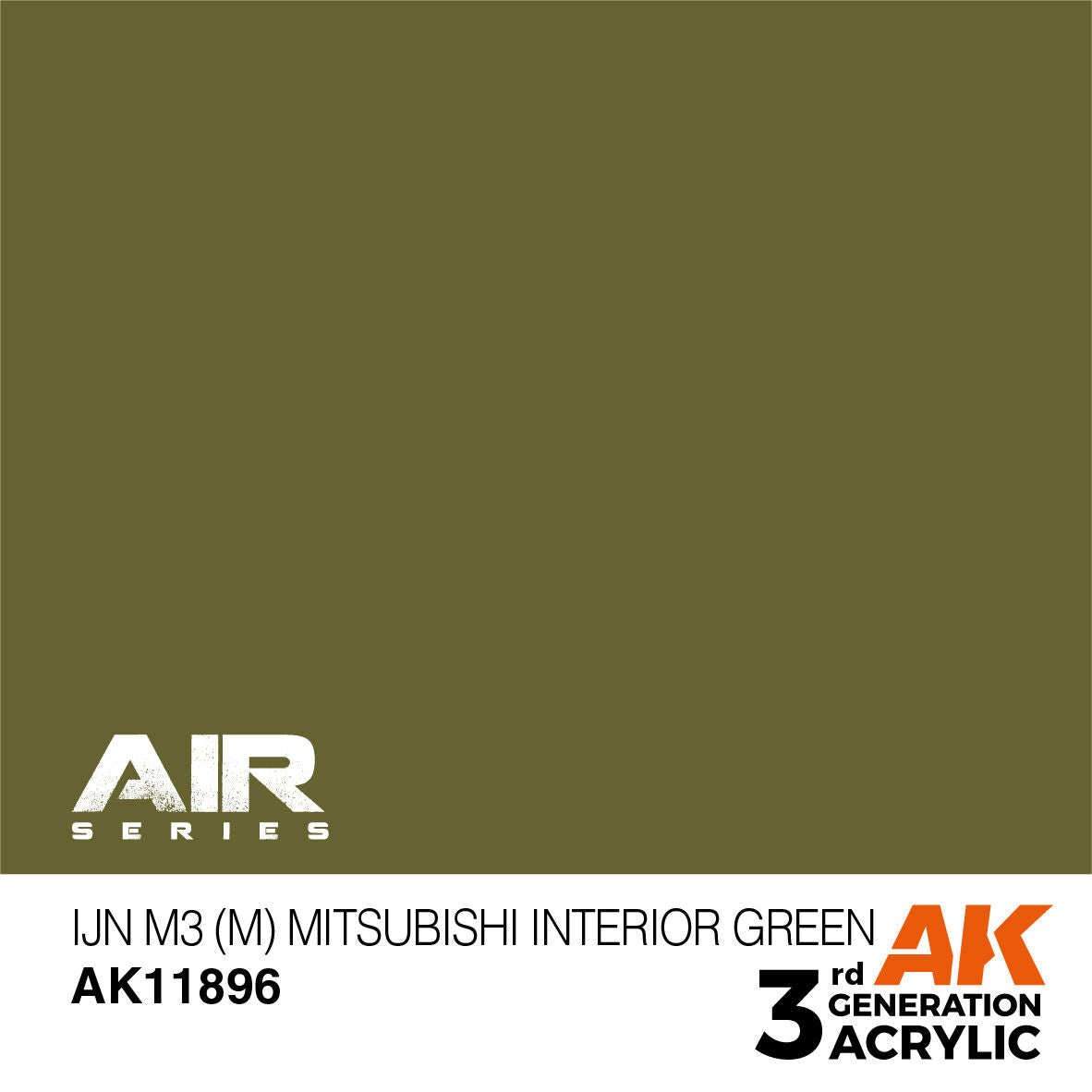 AK Interactive Air Series: IJN M3 (M) Mitsubishi Interior Green Acrylic Paint 17ml 3rd Generation AK Interactive