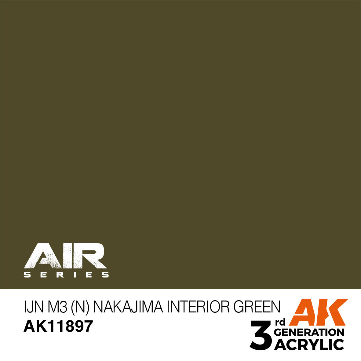 AK Interactive Air Series: IJN M3 (N) Nakajima Interior Green Acrylic Paint 17ml 3rd Generation AK Interactive