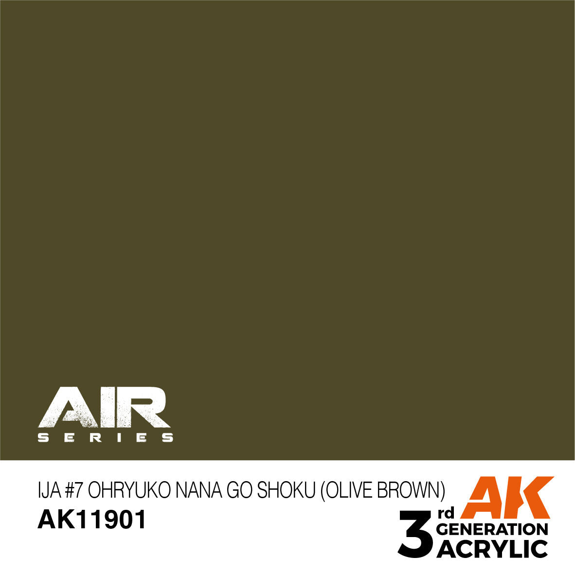 AK Interactive Air Series: IJA #7 Ohryuko Nana Go Shoku (Olive Brown) Acrylic Paint 17ml 3rd Generation AK Interactive