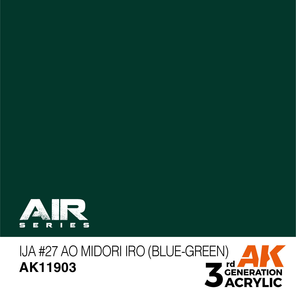 AK Interactive Air Series: IJA #27 Ao Midori iro (Blue-Green) Acrylic Paint 17ml 3rd Generation AK Interactive