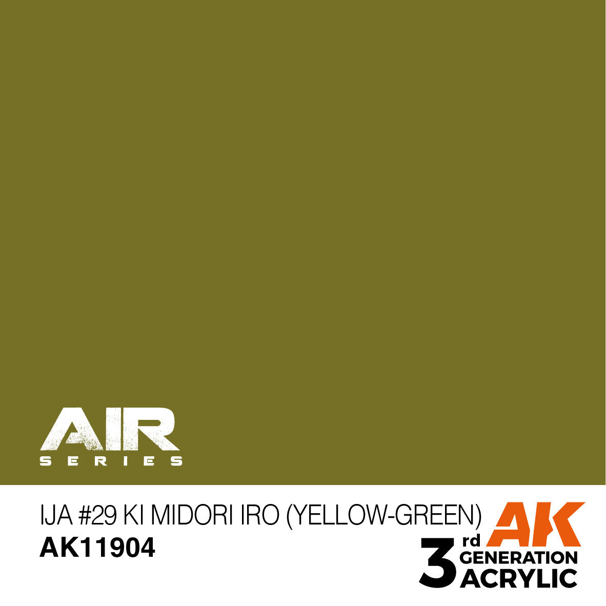 AK Interactive Air Series: IJA #29 Ki Midori iro (Yellow-Green) Acrylic Paint 17ml 3rd Generation AK Interactive