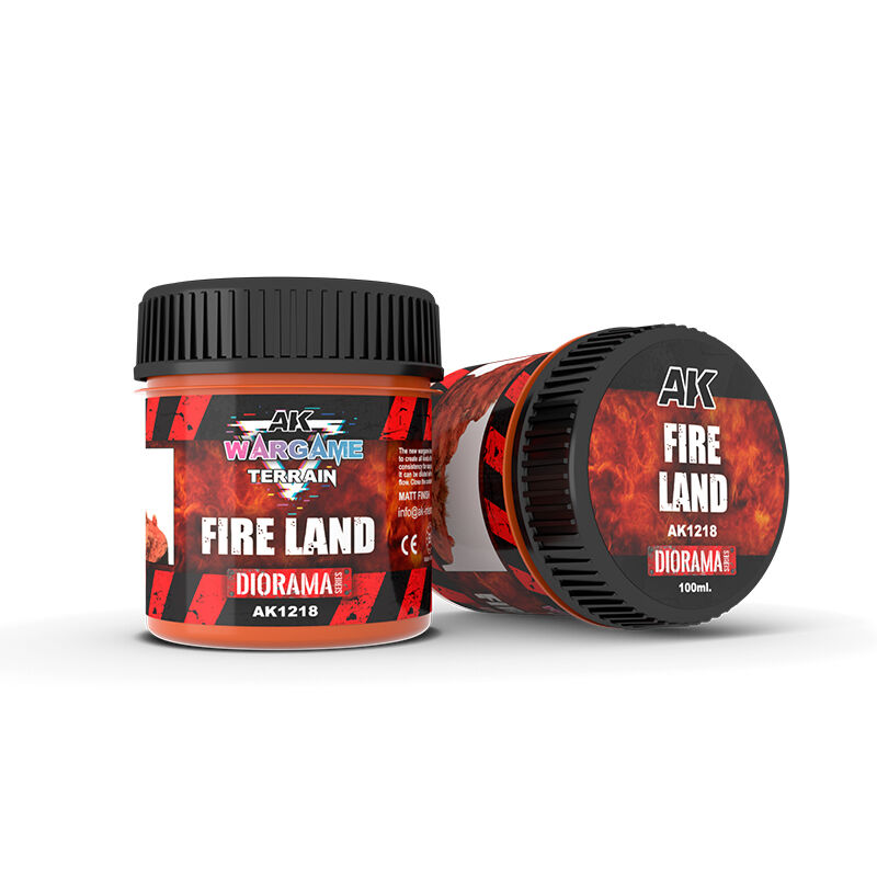 AK Interactive Wargame: Fire Land Terrain Paste 100ml AK Interactive