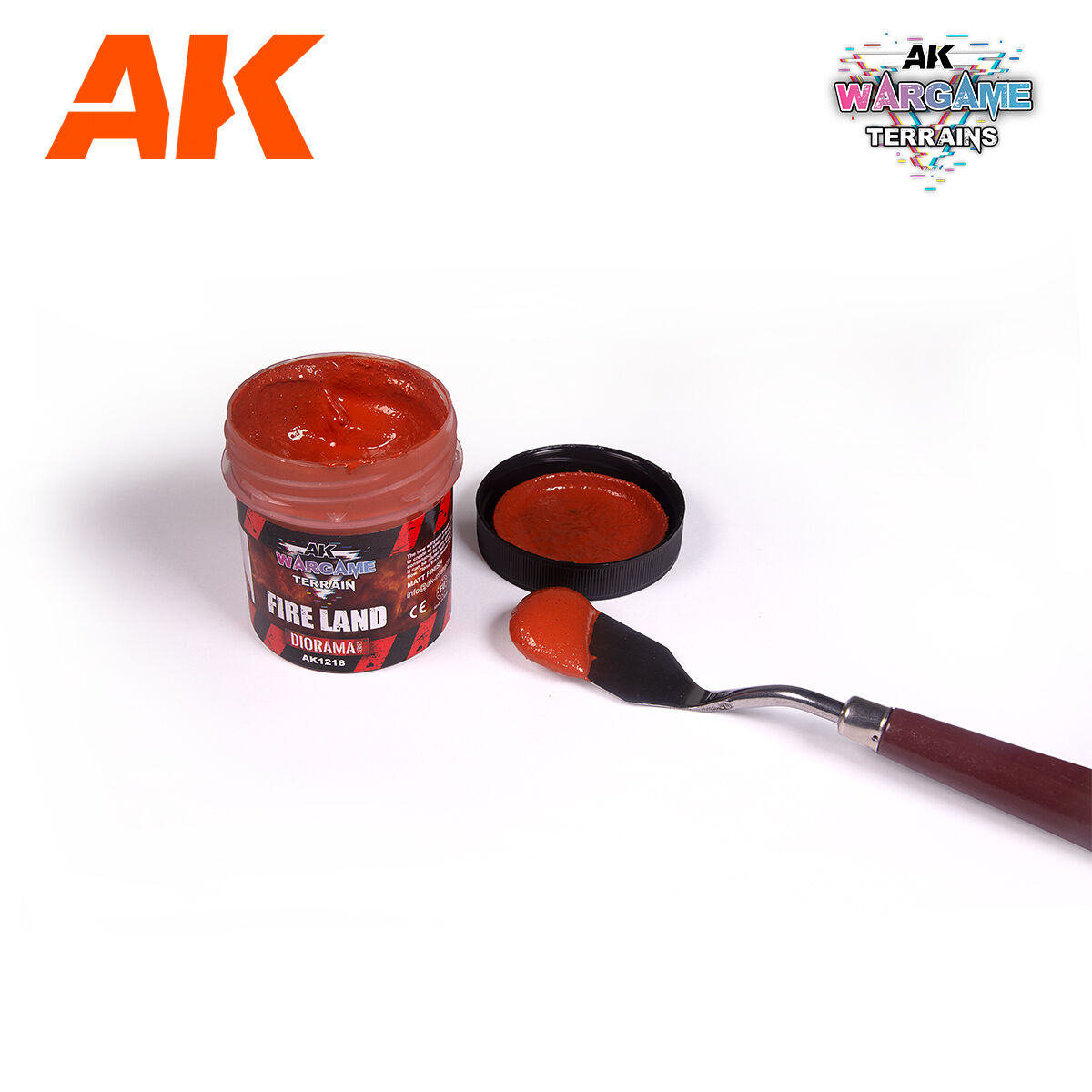 AK Interactive Wargame: Fire Land Terrain Paste 100ml AK Interactive
