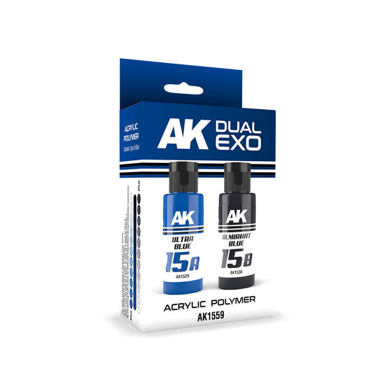 AK Interactive Dual Exo Ultra Blue & Almirant Blue Paint Set AK Interactive