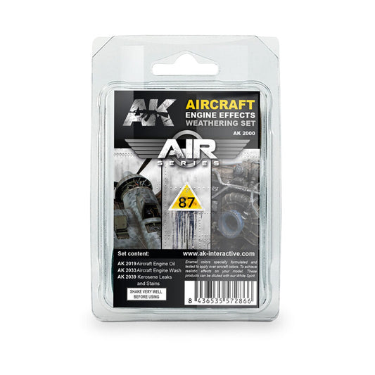 AK Interactive Weathering: Aircraft Engine Weathering Enamel Paint Set AK Interactive