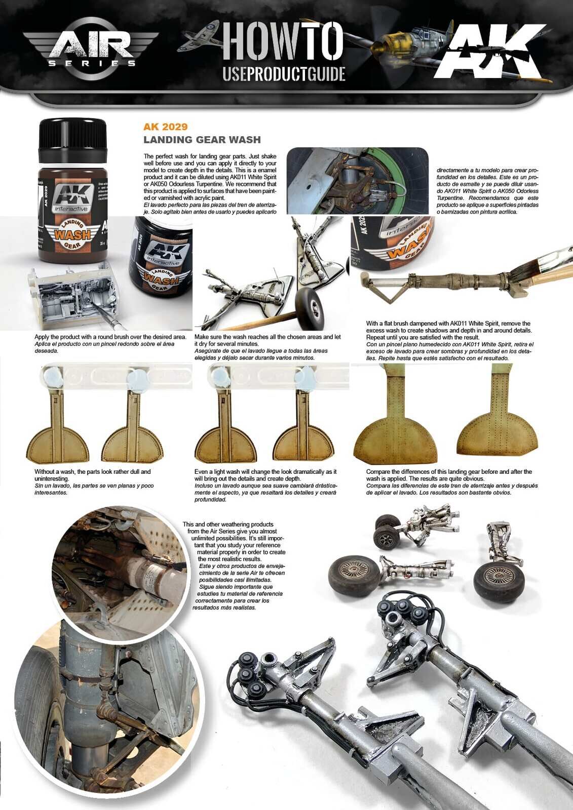 AK Interactive Weathering: Wash For Landing Gear 35ml Enamel Paint AK Interactive