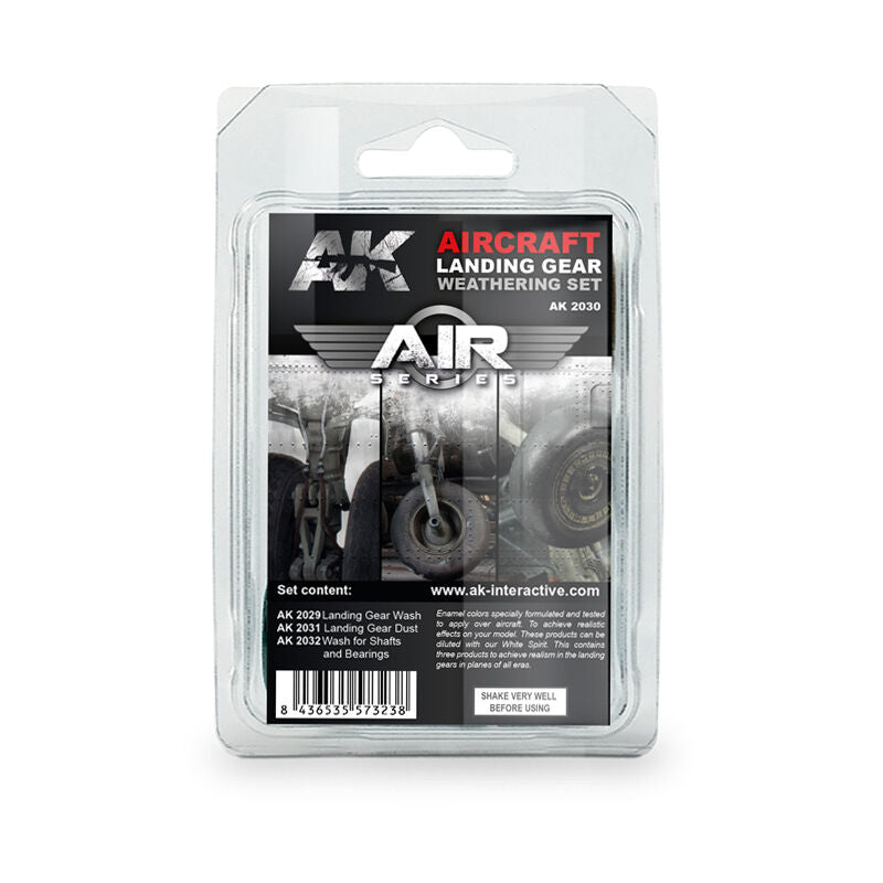 AK Interactive Weathering: Aircraft Landing Gear Weathering Enamel Paint Set AK Interactive