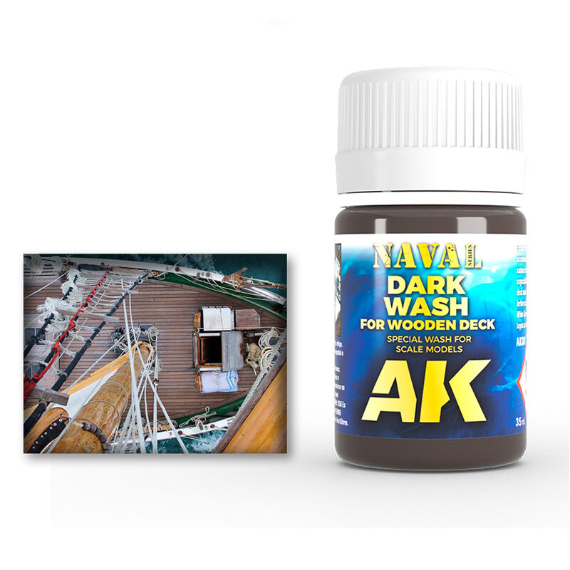AK Interactive Weathering: Dark Wash For Wood Decks 35ml Enamel Paint AK Interactive