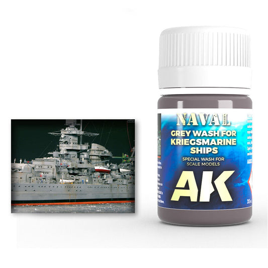 AK Interactive Weathering: Grey Wash For Kriegsmarine Ships 35ml Enamel Paint AK Interactive