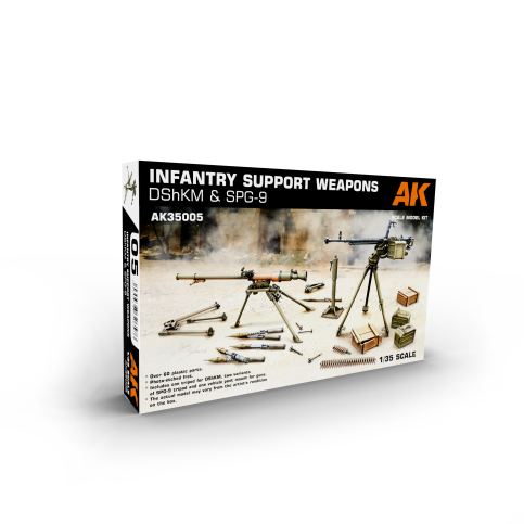 AK Interactive 1/35 Infantry Support Weapon Set 1: DShKM & SPG-9 Plastic Model Kit AK Interactive