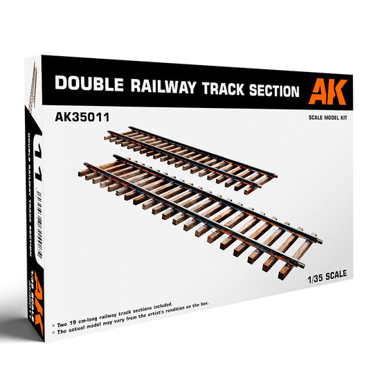 AK Interactive 1/35 Double Railway Track Section Plastic Model Kit AK Interactive