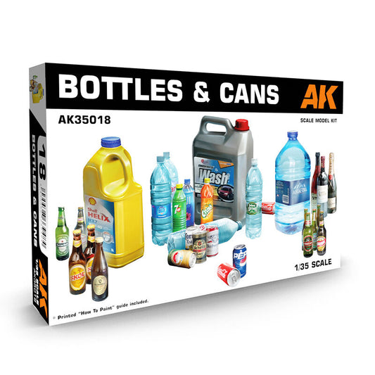 AK Interactive 1/35 Bottles & Cans Plastic Model Kit AK Interactive