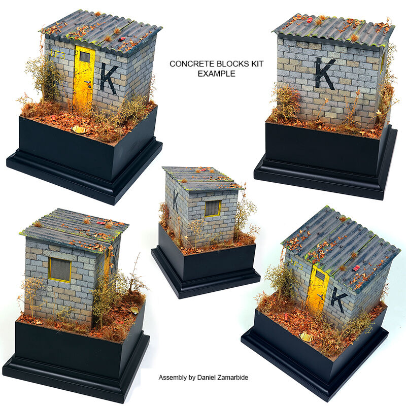 AK Interactive 1/35 Concrete Blocks Kit Scale Plastic Model Kit AK Interactive