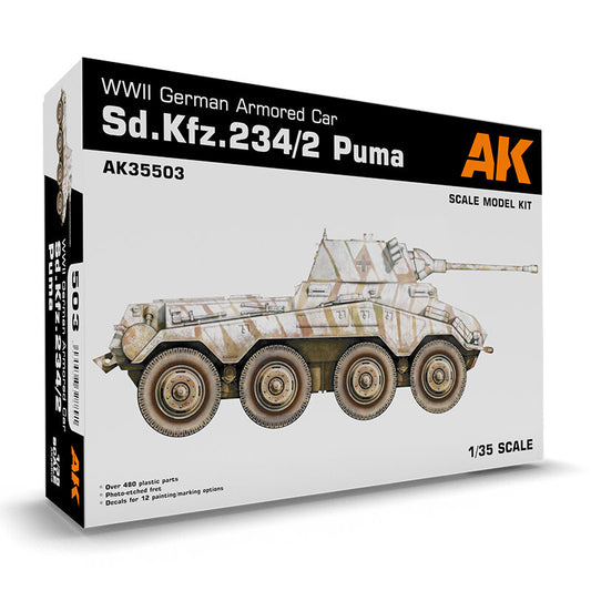 AK Interactive 1/35 Sd.Kfz.234/2 Puma Plastic Model Kit AK Interactive