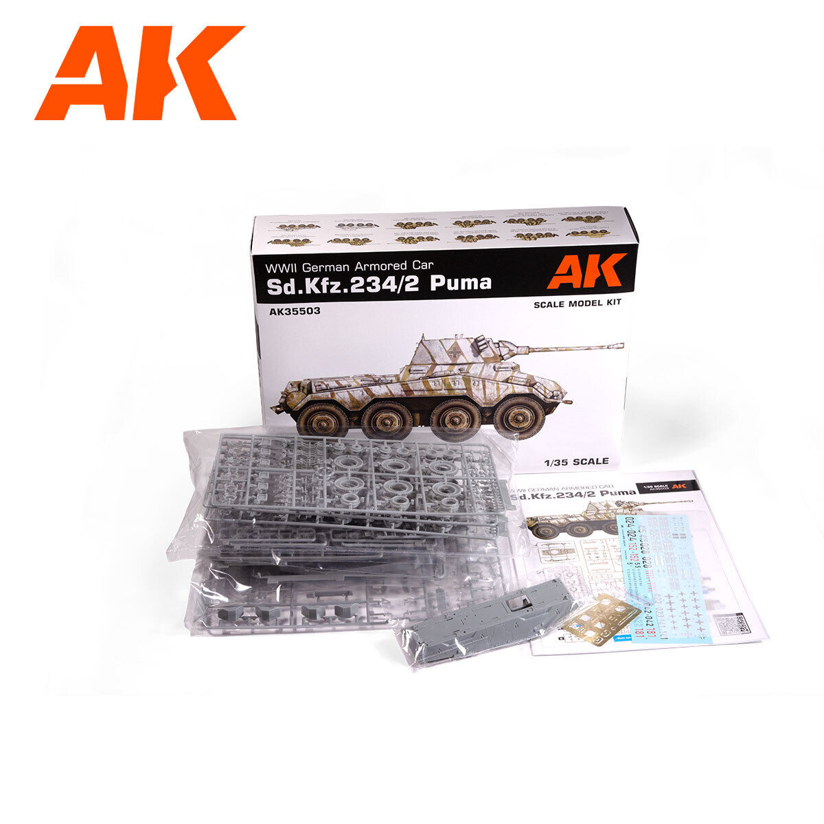 AK Interactive 1/35 Sd.Kfz.234/2 Puma Plastic Model Kit AK Interactive