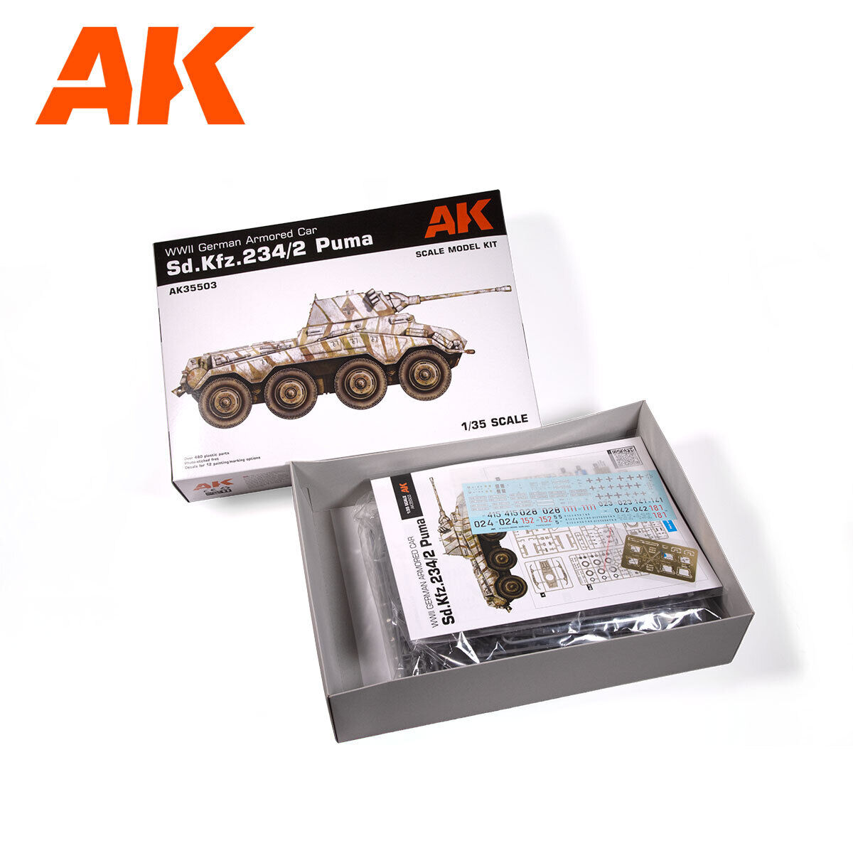 AK Interactive 1/35 Sd.Kfz.234/2 Puma Plastic Model Kit AK Interactive