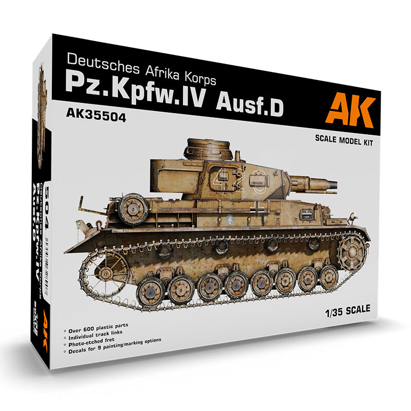 AK Interactive 1/35 Pz.Kpfw.Iv Ausf.D Deutsche Afrkia Korps Plastic Model Kit AK Interactive