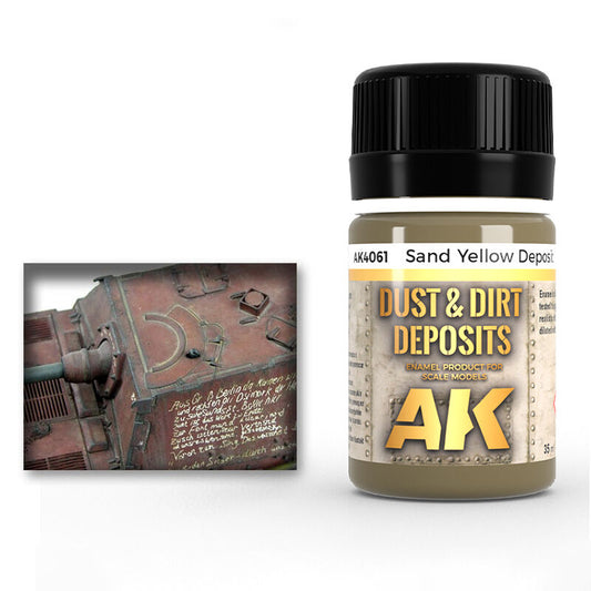 AK Interactive Weathering: Sand Yellow Deposit 35ml Enamel Paint AK Interactive