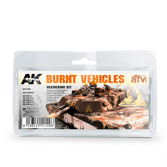 AK Interactive Weathering: Burnt Vehicles Enamel Paint Set AK Interactive
