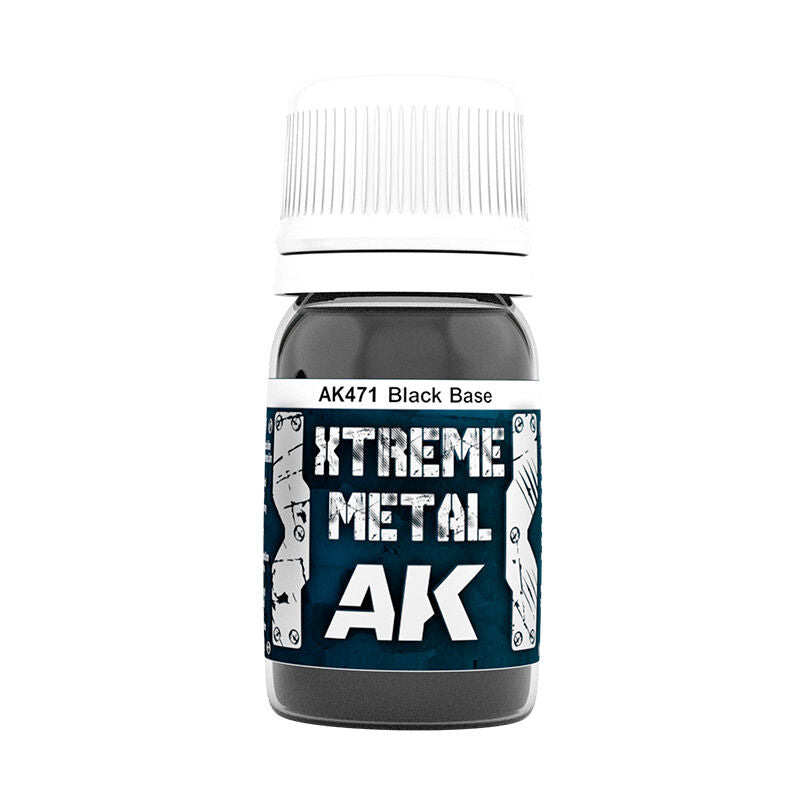 AK Interactive Xtreme Metal Black Base Enamel Paint 30ml AK Interactive