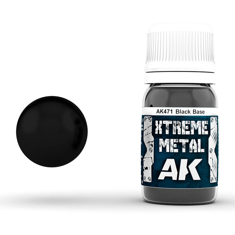 AK Interactive Xtreme Metal Black Base Enamel Paint 30ml AK Interactive