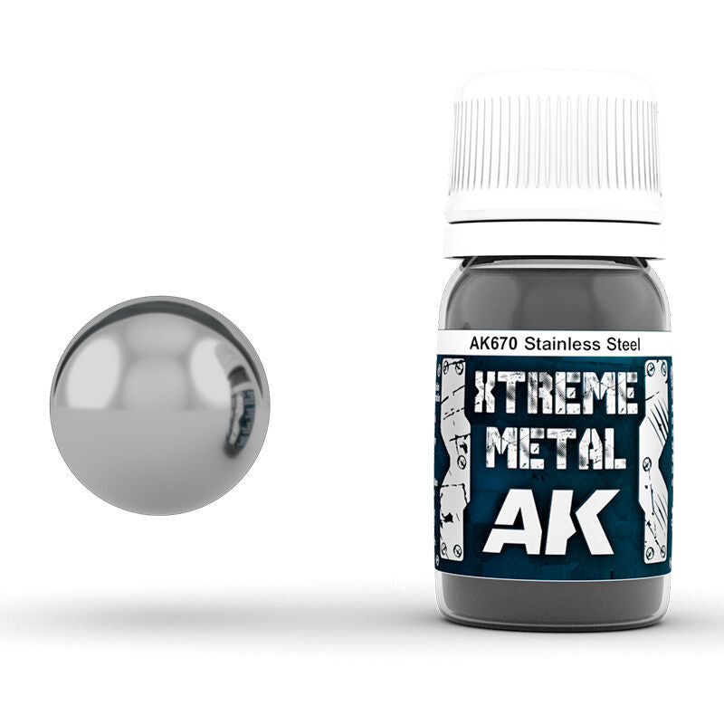 AK Interactive Xtreme Metal Stainless Steel Enamel Paint 30ml AK Interactive