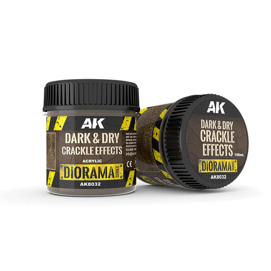 AK Interactive Dioramas: Dark & Dry Crackle Effects - 100ml (Acrylic) AK Interactive