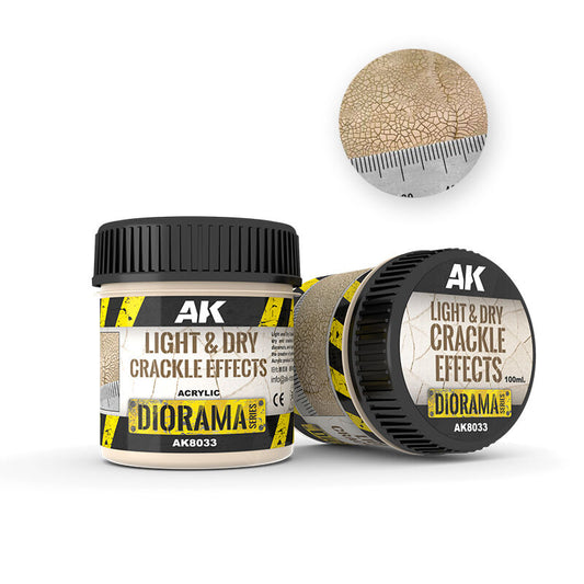 AK Interactive Dioramas: Light & Dry Crackle Effects - 100ml (Acrylic) AK Interactive