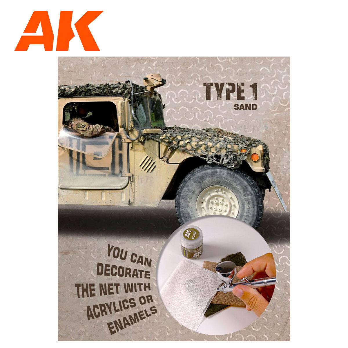 AK Interactive Regular Camouflage Net Type 1 Sand AK Interactive