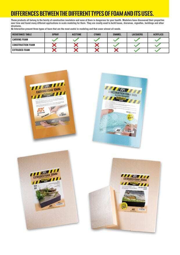 AK Interactive Carving Foam 10mm A5 Size (228 X 152 mm) AK Interactive