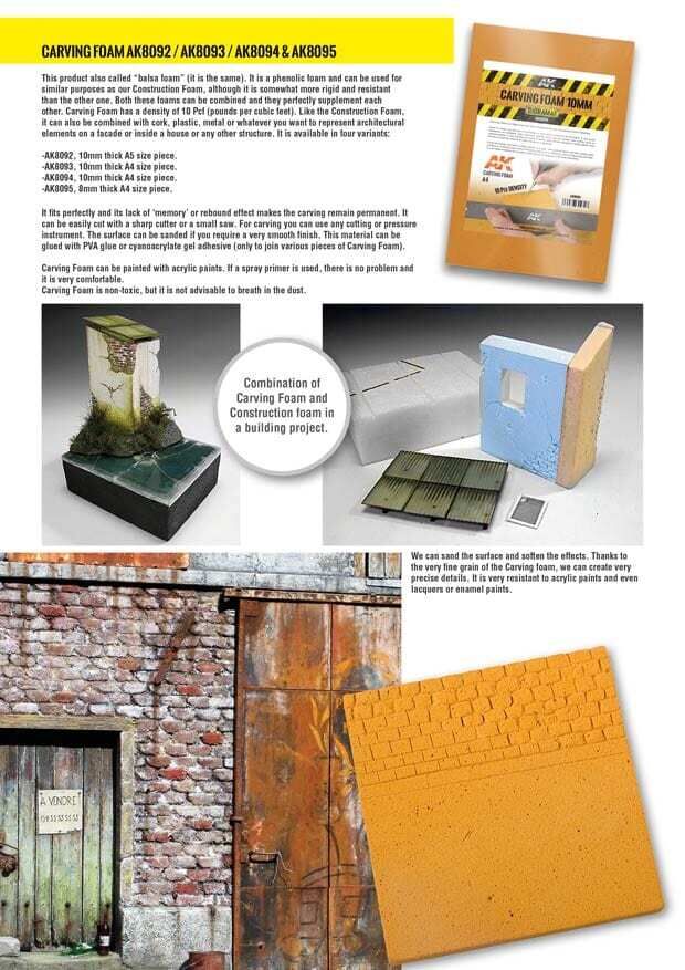 AK Interactive Carving Foam 10mm A5 Size (228 X 152 mm) AK Interactive