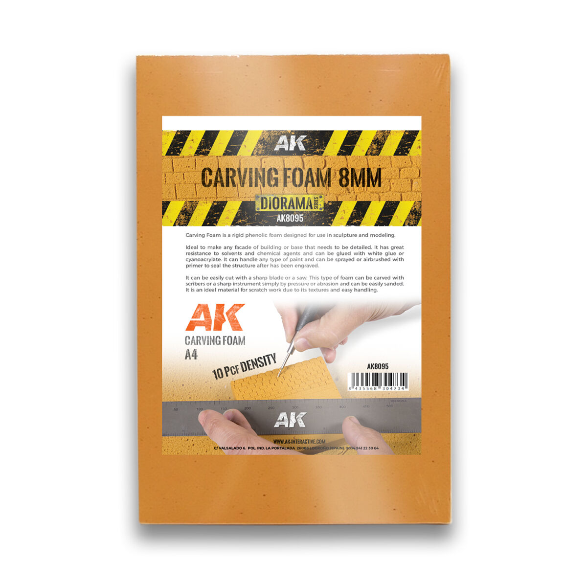 AK Interactive Carving Foam 8mm A4 Size (305 X 228 mm) AK Interactive