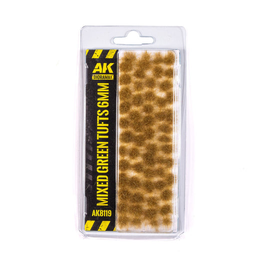 AK Interactive Dioramas: Mixed Green Tufts 6mm AK Interactive