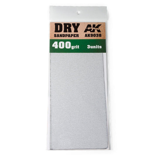 AK Interactive Dry Sandpaper 400 Grit. 3 units AK Interactive