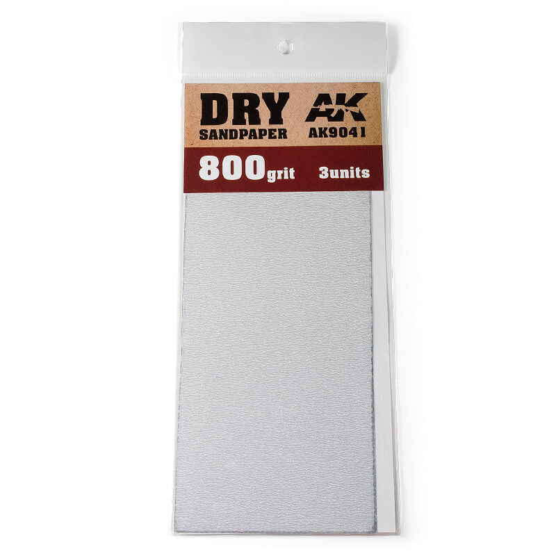 AK Interactive Dry Sandpaper 800 Grit. 3 units AK Interactive