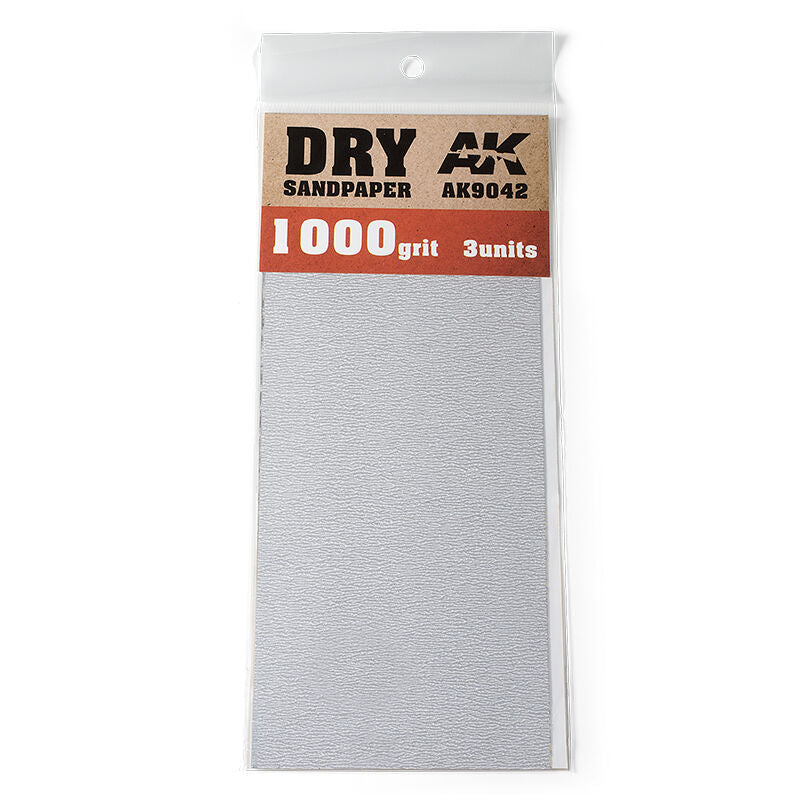 AK Interactive Dry Sandpaper 1000 Grit. 3 units AK Interactive