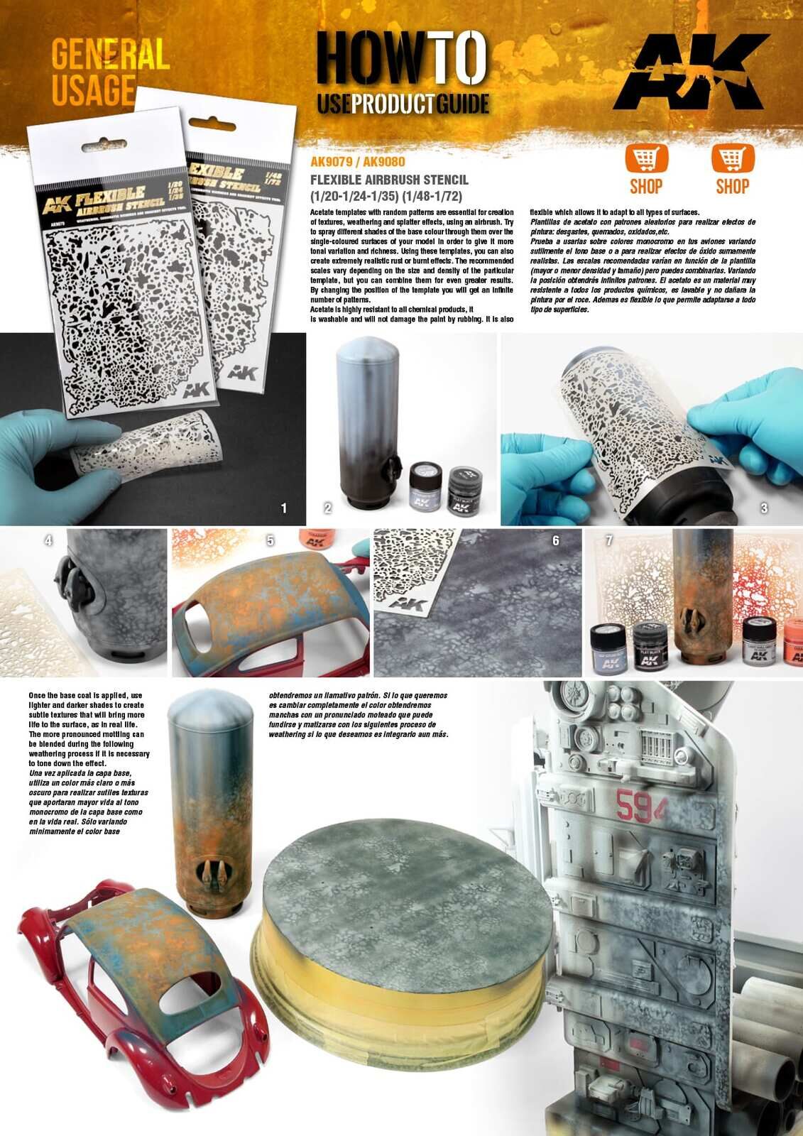 AK Interactive Flexible Airbrush Stencil  1/20 - 1/24 AK Interactive