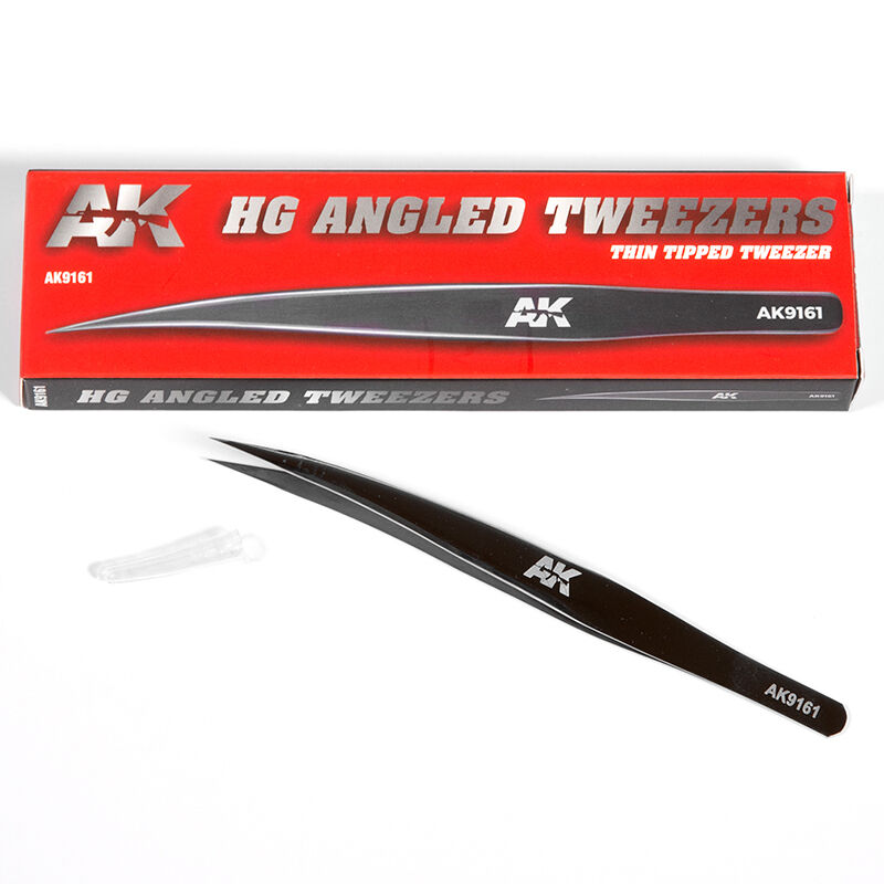 AK Interactive Hg Angled Tweezers 01 (Thin Tipped) AK Interactive