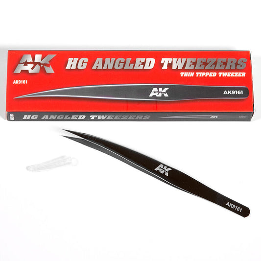 AK Interactive Hg Angled Tweezers 01 (Thin Tipped) AK Interactive