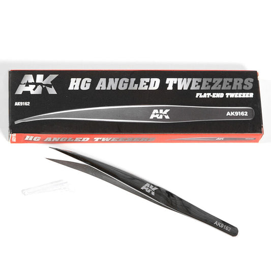 AK Interactive Hg Angled Tweezers 02 (Flat-End) AK Interactive