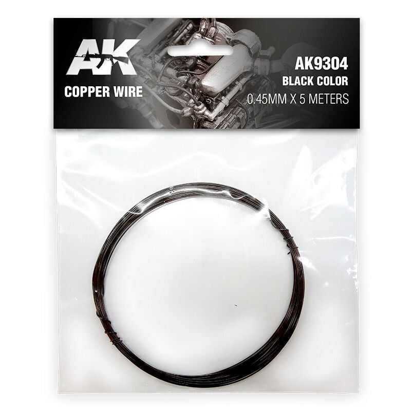 AK Interactive Copper Wire 0.45mm X 5 Meters Black Color AK Interactive