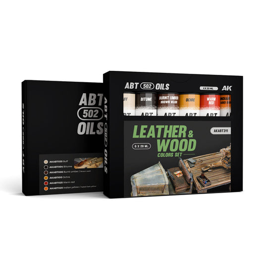 AK Interactive ABT 502: Leather & Wood Colours Oil Paint Set AK Interactive