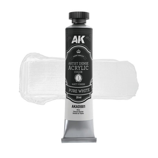 AK Interactive Artist Dense Acrylic Pure White 20ml AK Interactive