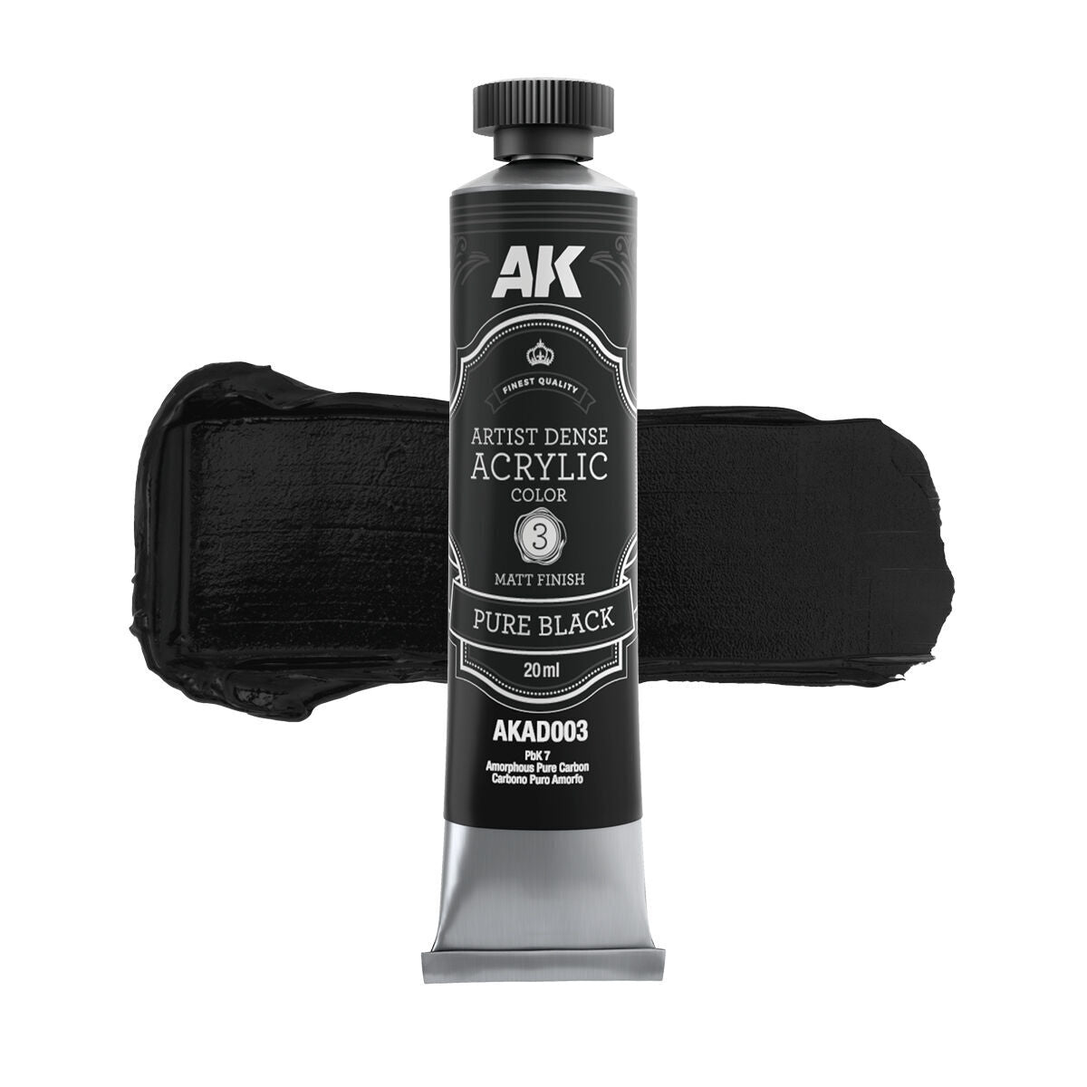 AK Interactive Artist Dense Acrylic Pure Black 20ml AK Interactive