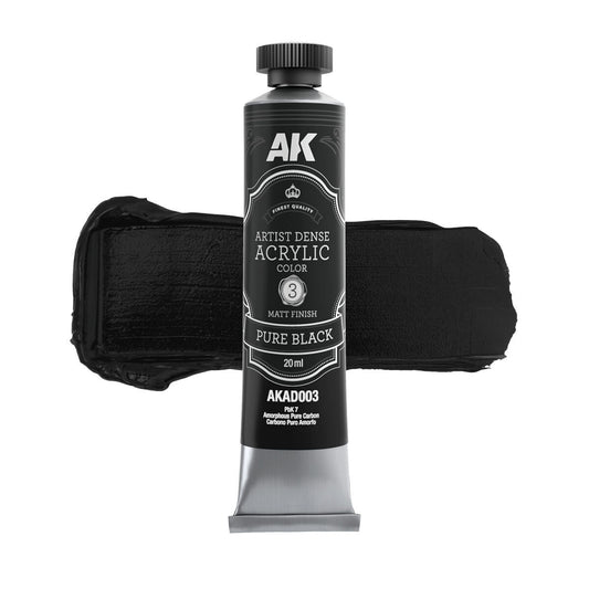 AK Interactive Artist Dense Acrylic Pure Black 20ml AK Interactive
